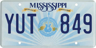 MS license plate YUT849