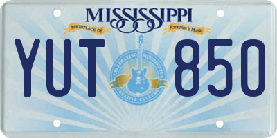 MS license plate YUT850