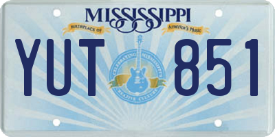 MS license plate YUT851