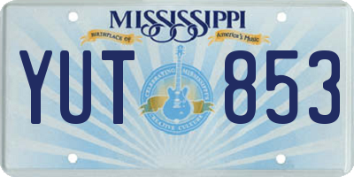 MS license plate YUT853
