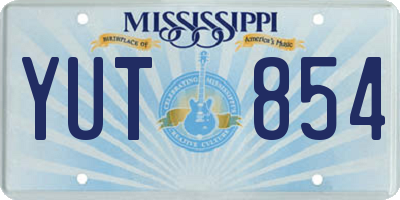 MS license plate YUT854