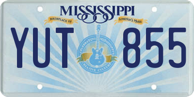 MS license plate YUT855