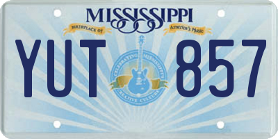 MS license plate YUT857