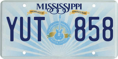 MS license plate YUT858