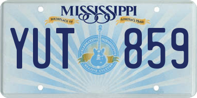 MS license plate YUT859