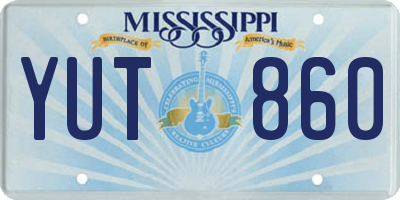 MS license plate YUT860