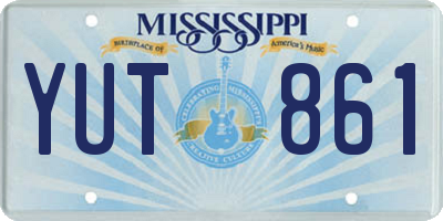 MS license plate YUT861