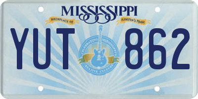 MS license plate YUT862