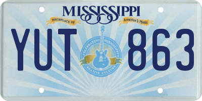 MS license plate YUT863