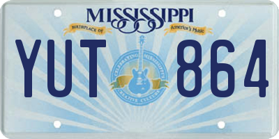 MS license plate YUT864