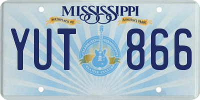 MS license plate YUT866
