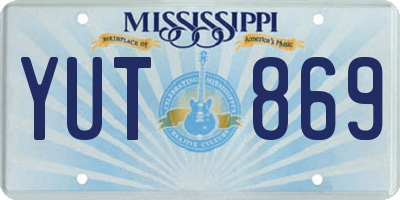MS license plate YUT869