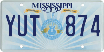 MS license plate YUT874