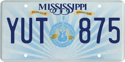MS license plate YUT875