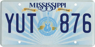 MS license plate YUT876