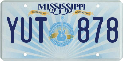 MS license plate YUT878