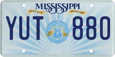 MS license plate YUT880