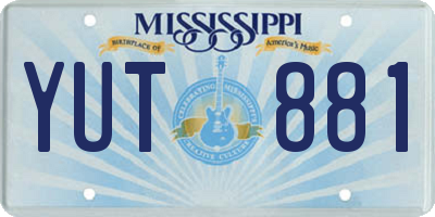 MS license plate YUT881