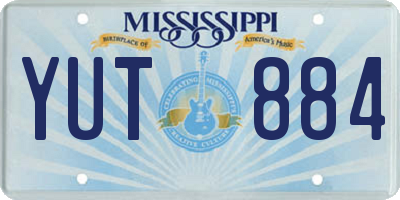 MS license plate YUT884