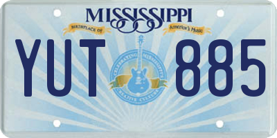MS license plate YUT885