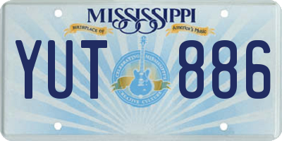 MS license plate YUT886