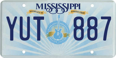 MS license plate YUT887