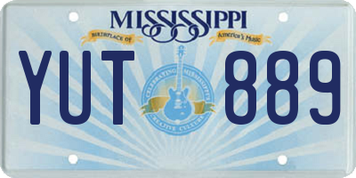 MS license plate YUT889