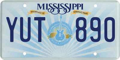 MS license plate YUT890