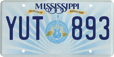 MS license plate YUT893