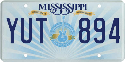 MS license plate YUT894