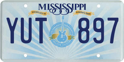 MS license plate YUT897