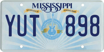 MS license plate YUT898