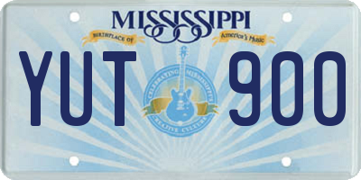 MS license plate YUT900