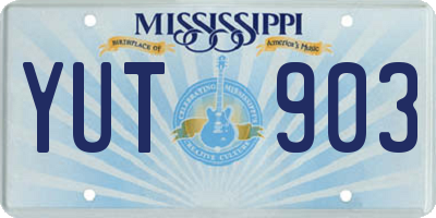 MS license plate YUT903