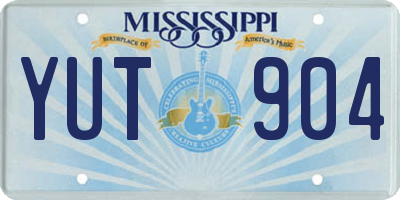 MS license plate YUT904