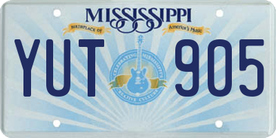 MS license plate YUT905