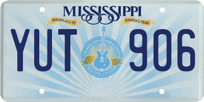 MS license plate YUT906