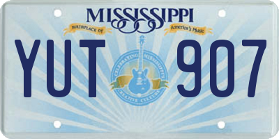 MS license plate YUT907