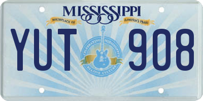 MS license plate YUT908