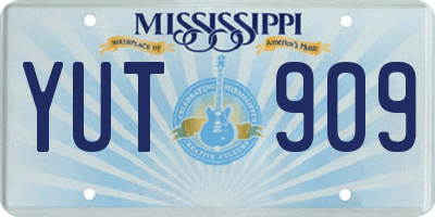 MS license plate YUT909