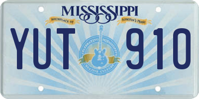 MS license plate YUT910