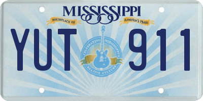 MS license plate YUT911