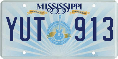 MS license plate YUT913