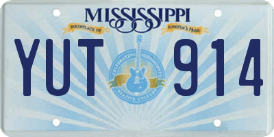 MS license plate YUT914