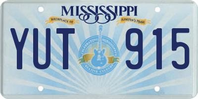 MS license plate YUT915