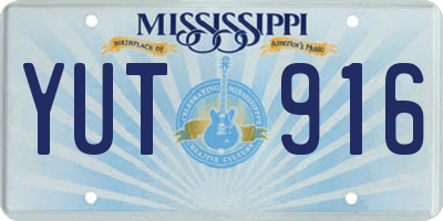MS license plate YUT916