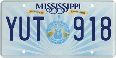 MS license plate YUT918