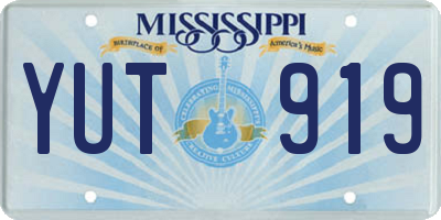 MS license plate YUT919