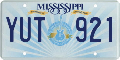 MS license plate YUT921