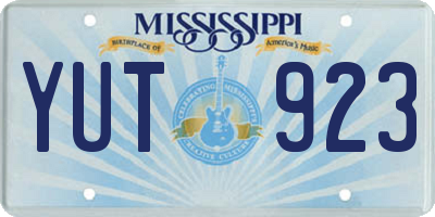 MS license plate YUT923